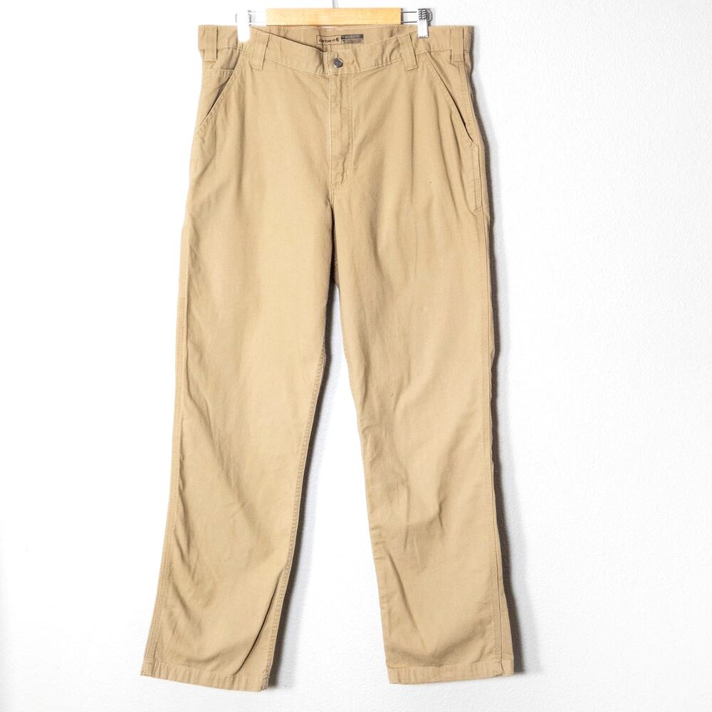 Carhartt Canvas Work Pants Size 38x33 Khaki Utility Workwear Heritage